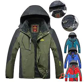 Mens Hoodie Jacket Hiking Softshell Jacket Waterproof Hiking
