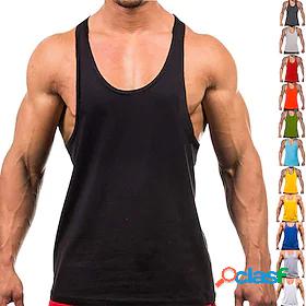Mens Muscle Tee Yoga Top Tank Top Stringer Y Back Summer
