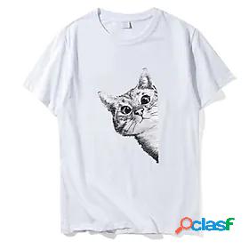 Mens T shirt Cat Graphic 3D Print Print Daily Short Sleeve