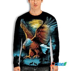 Mens T shirt Graphic Animal 3D Print Round Neck Daily