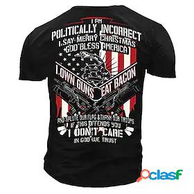 Mens T shirt Graphic Flag 3D Print Crew Neck Street Casual