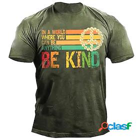 Mens T shirt Graphic Letter 3D Print Crew Neck Street Casual