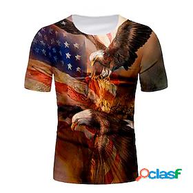 Mens T shirt Shirt Graphic National Flag Round Neck Daily
