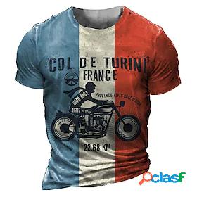 Mens T shirt Tee Graphic Motorcycle 3D Print Crew Neck