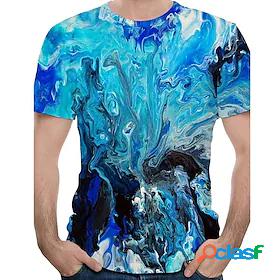 Mens T shirt Tee Graphic Tie Dye Round Neck Daily Short