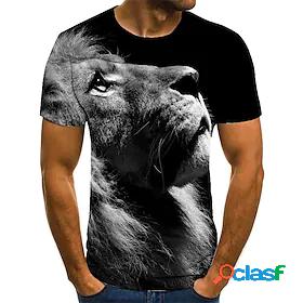 Mens T shirt Tee Shirt Animal 3D Print Round Neck Casual