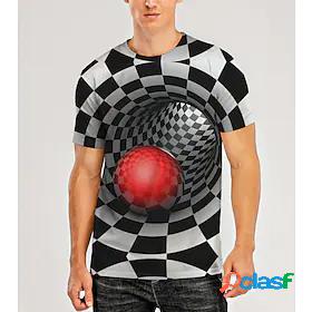 Mens T shirt Tee Shirt Graphic Optical Illusion 3D 3D Print