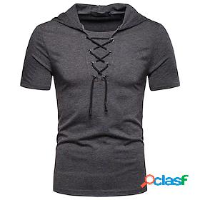 Mens T shirt Tee Shirt Solid Colored Shirt Collar Daily