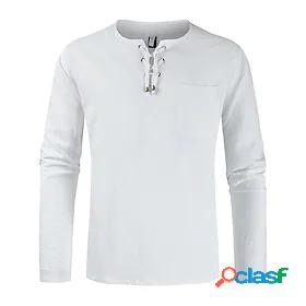 Men's T shirt Tee Solid Color Crew Neck Casual Daily Long