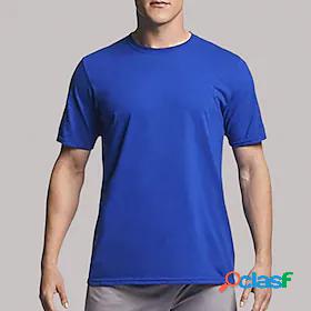 Mens T shirt Tee Solid Colored non-printing Round Neck