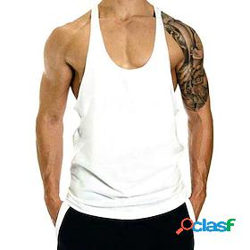 Mens Tank Top Vest Undershirt T shirt Tee Solid Color Crew