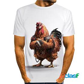 Mens Tee T shirt Shirt Graphic Prints Chicken 3D Print Round