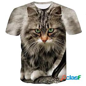 Mens Tee T shirt Tee Shirt Cat Graphic 3D Animal 3D Print