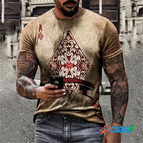 Mens Tee T shirt Tee Shirt Graphic Prints Skull Poker 3D