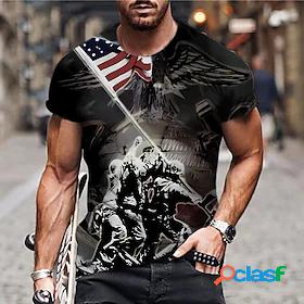 Mens Unisex T shirt Graphic Prints Eagle National Flag 3D