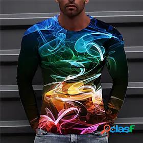 Mens Unisex T shirt Graphic Prints Fluorescent 3D Print Crew