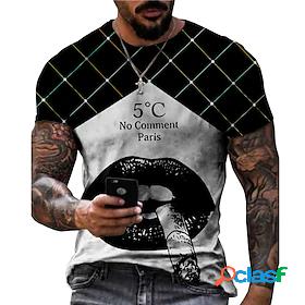 Mens Unisex T shirt Graphic Prints Tartan Mouth 3D Print