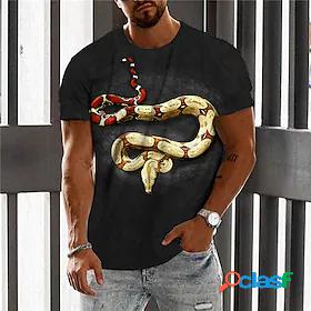 Mens Unisex T shirt Tee Graphic Prints Snake 3D Print Crew