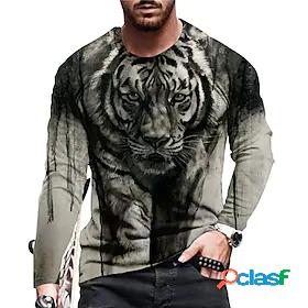 Mens Unisex T shirt Tee Graphic Prints Tiger 3D Print Crew