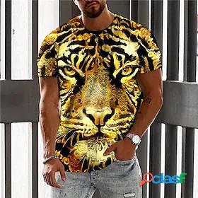 Mens Unisex T shirt Tee Graphic Prints Tiger Animal 3D Print