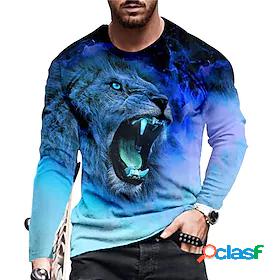 Men's Unisex Tee T shirt Tee Shirt Graphic Prints Lion 3D