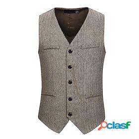 Mens Vest Gilet Fall Spring Street Business Daily Regular