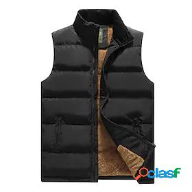 Mens Vest Gilet Winter Daily Going out Short Coat Stand