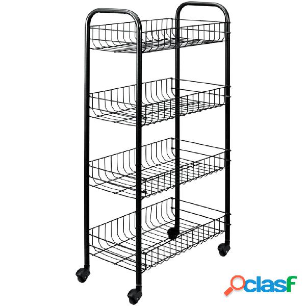 Metaltex Carrello da Cucina con 4 Cestini Pisa Nero