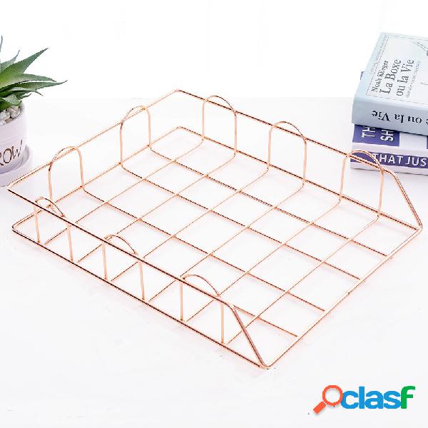 MingQiang Single-layer Stackable File Rack Nordic Style