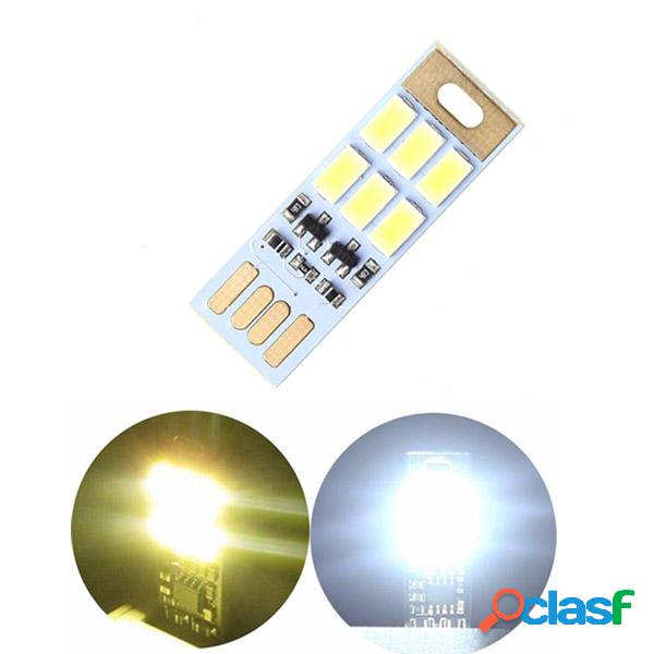 Mini 1W USB 6 LED Touch Stepless Dimming / Light-controlled