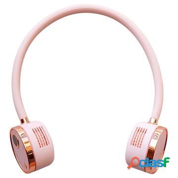 Mini Hanging Neck Cooling Fan with Display G2 - Pink