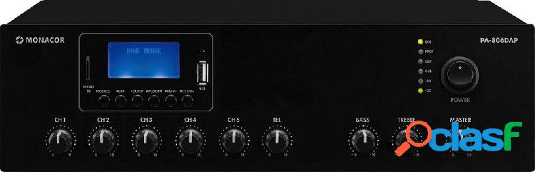 Monacor PA-806DAP Amplificatore PA 60 W 1 canale 1 zona