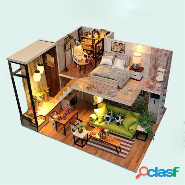 Multi-style 3D Wooden DIY Assembly Mini Doll House Miniature