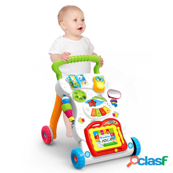 Multifunctional Baby Walker Infant Stand-to-Sit Toddler Four
