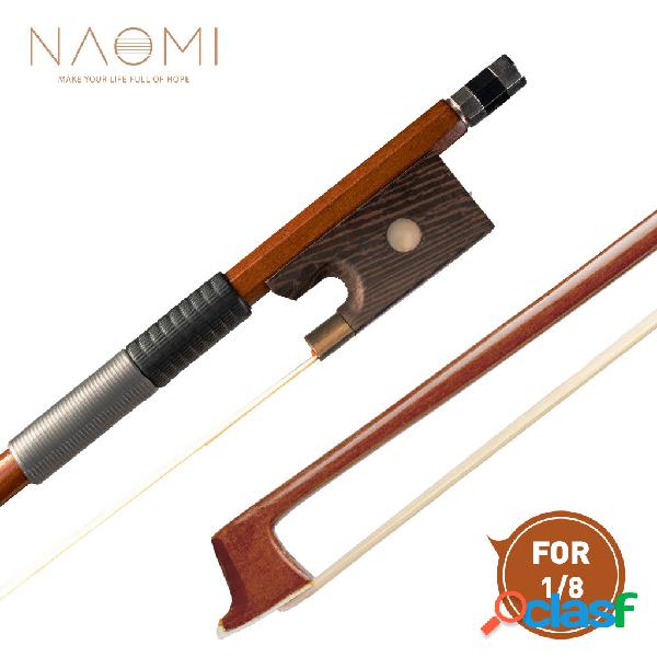 NAOMI 1/8 Size Brazilwood Violin/Fiddle Bow Round Stick W/