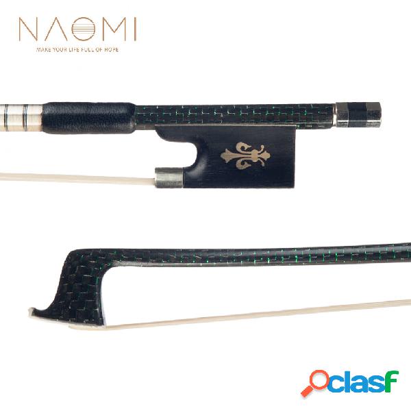 NAOMI Master 4/4 Carbon Fiber Violin Bow Green Silk Braided