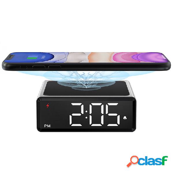 NOKLEAD Digital Alarm Clock with Qi Wireless Charger 10W