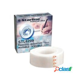 Nastro adesivo scrivibile - invisibile - 19 mm x 33 mt -