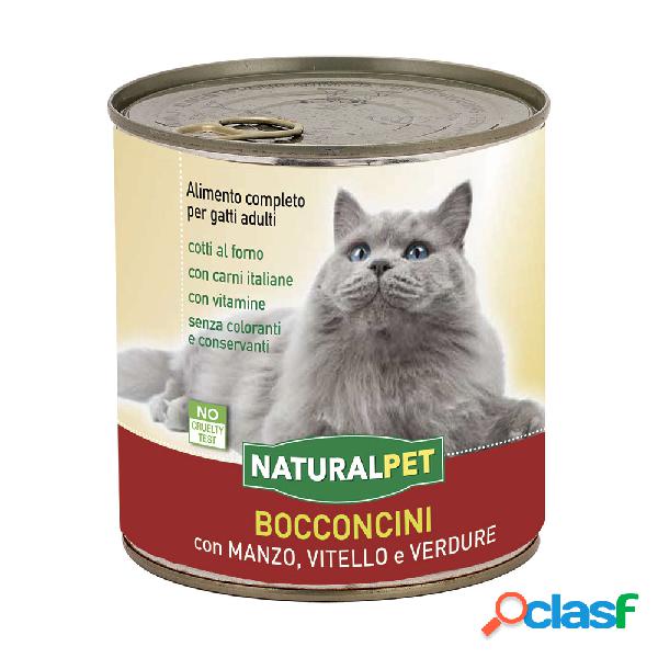 Naturalpet Cat Adult Bocconcini con Manzo, Vitello e Verdure