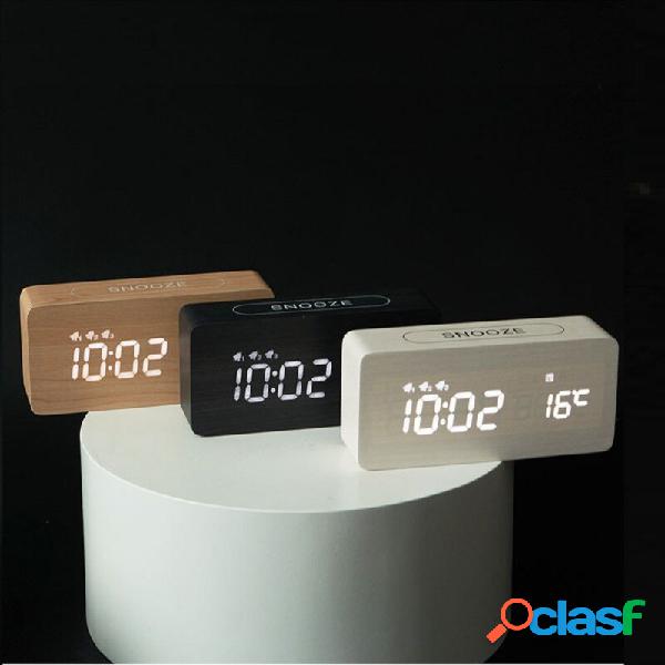 New Creative Wood Clock Rechargeable Electronic Clock