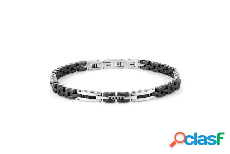 Nomination Bracciale Strong acciaio con zirconi neri acciaio