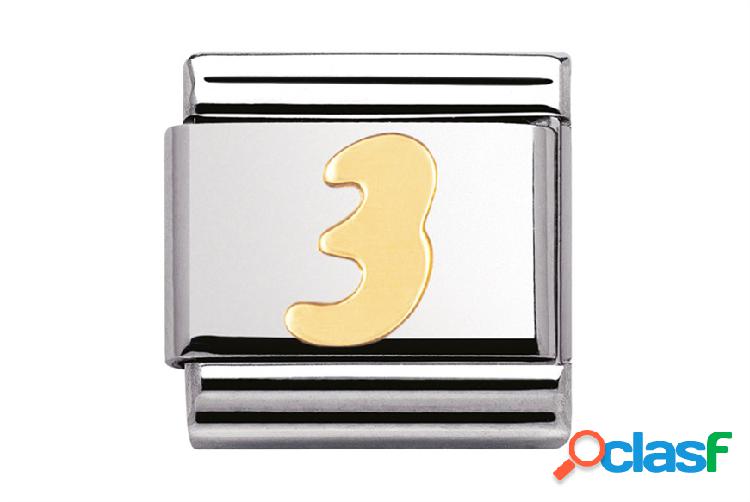Nomination Numero 3 Composable acciaio e oro acciaio oro
