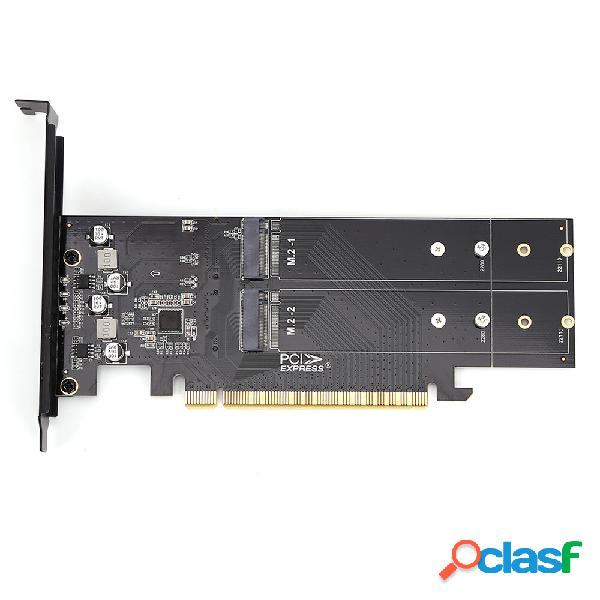 PCI-E 4.0 X16 to M.2 M Key NVME 4 Bays Hard Drive Adapter