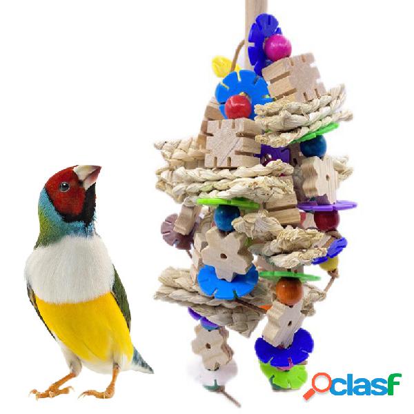 Parrot Gnawing Toy Bird Supplies Utensils Corn Wood Creative