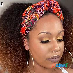 Parrucca afro crespo ricci della fascia dei capelli umani
