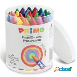 Pastelli a cera - D 10,5x100mm - Primo - barattolo 36 colori