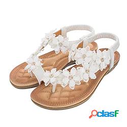 Per donna Sandali Boho Con diamantini Piatto Punta tonda