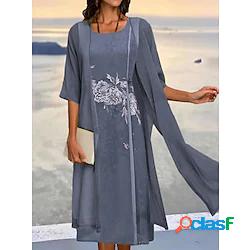 Per donna Vestito due pezzi Vestito longuette Verde Viola