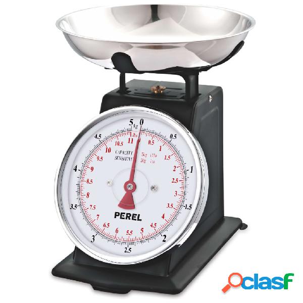 Perel Bilancia da Cucina Analogica 5 kg Nera