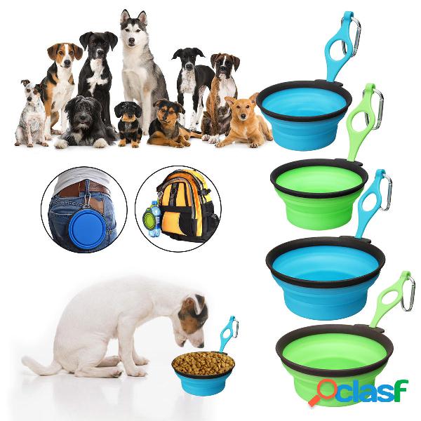 Pet Silica Gel Bowl Dog cat Collapsible Silicone Dow Bowl